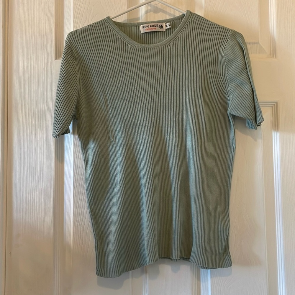 Rino Rossi VINTAGE ribbed sage green sweater tee